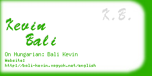 kevin bali business card